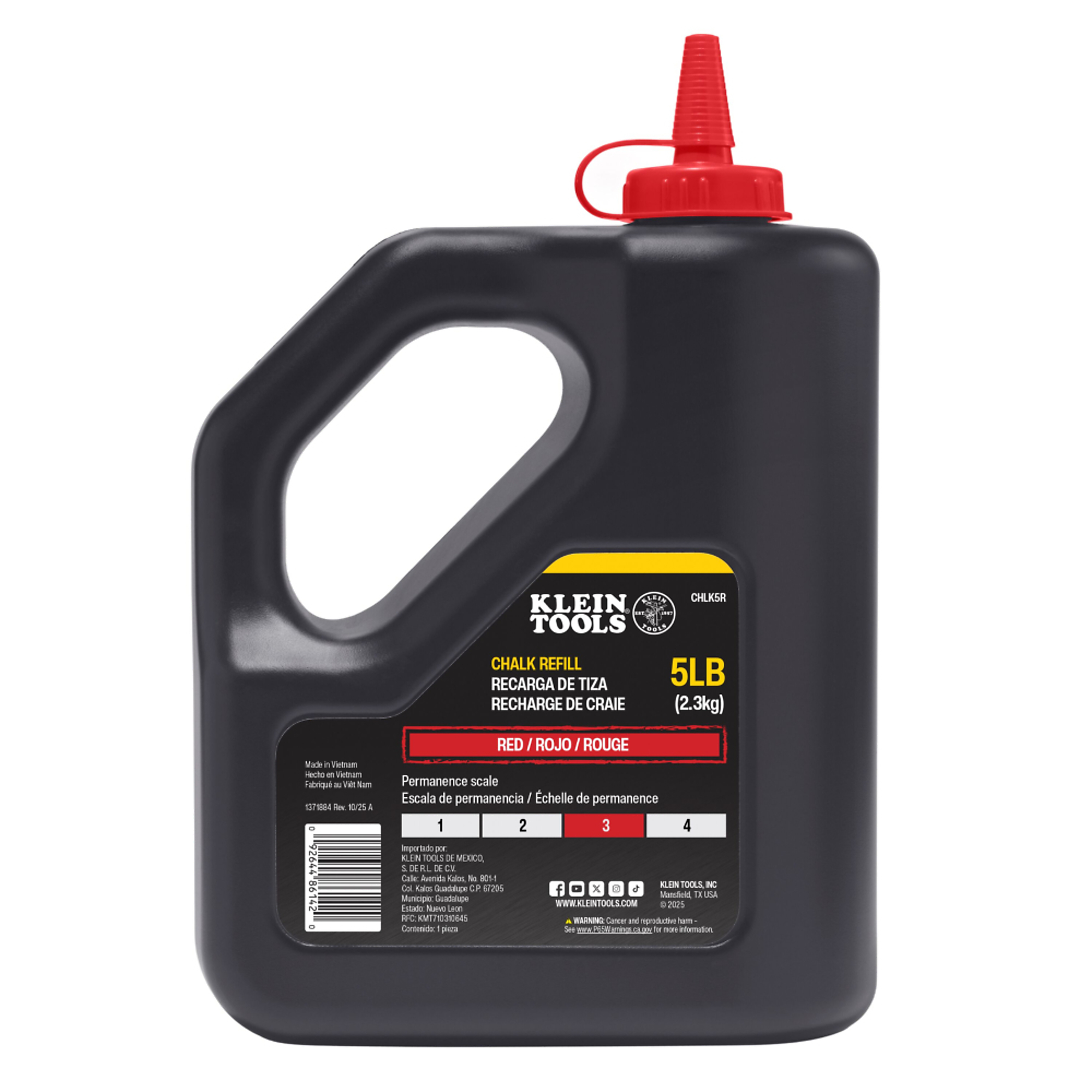 Chalk Refill, Red, 5-Pound, Klein Tools Model# CHLK5R